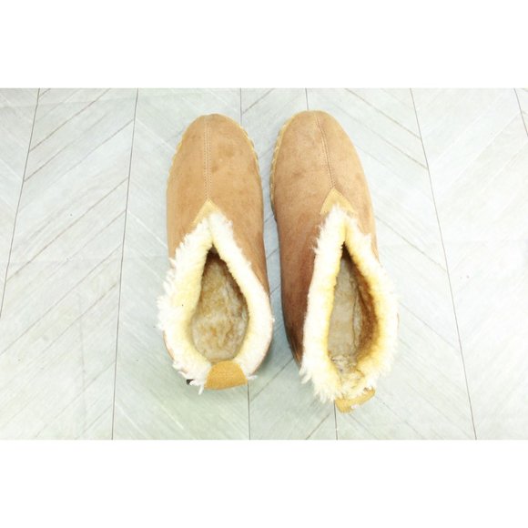 LL Bean Brown Suede Shearling Lined Wicked Good Booties Slippers 11 M - Picture 6 of 9